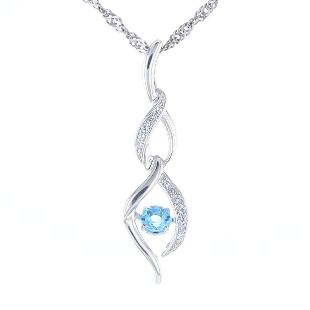 Floating Topaz Twisted Necklace