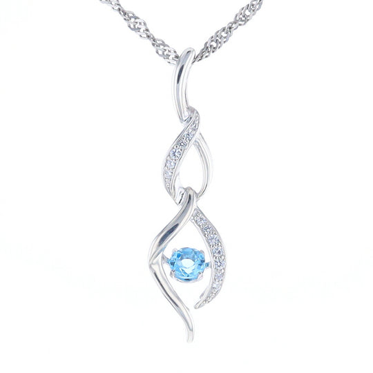 Floating Topaz Twisted Necklace