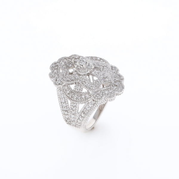 Floral Filigree Design Diamond Ring