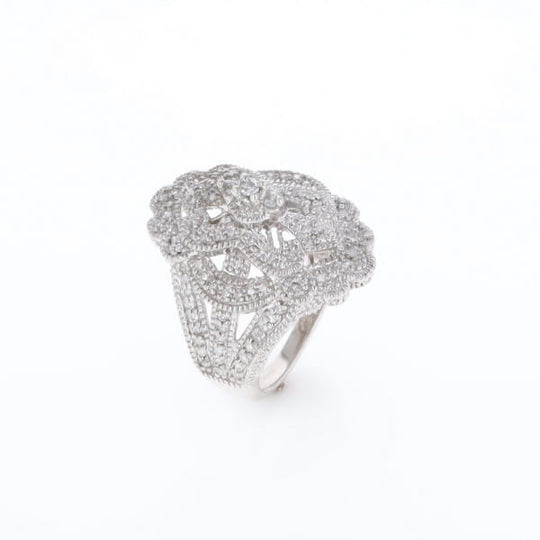 Floral Filigree Design Diamond Ring