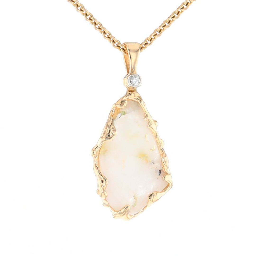 Gold Quartz Freeform Pendant  (G2)