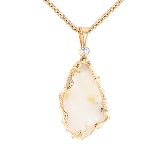 Gold Quartz Freeform Pendant  (G2)