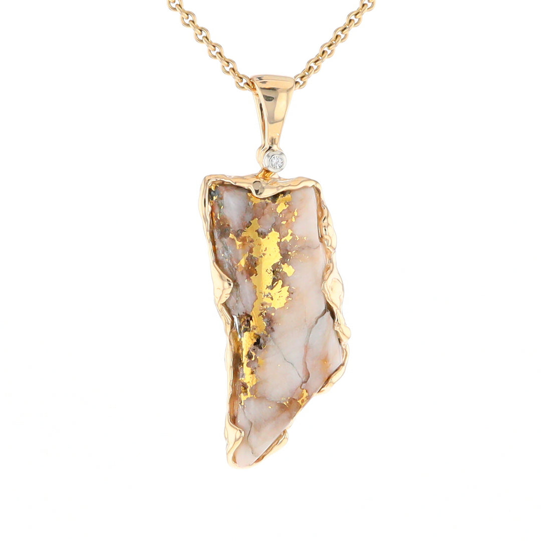 Gold Quartz Freeform Pendant (G2)