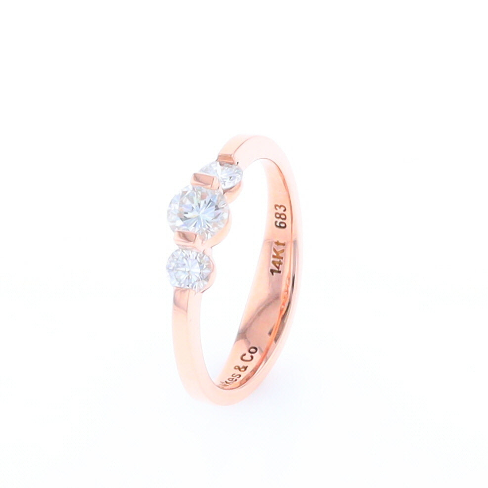 Rose Gold Three-Stone Engagement Ring