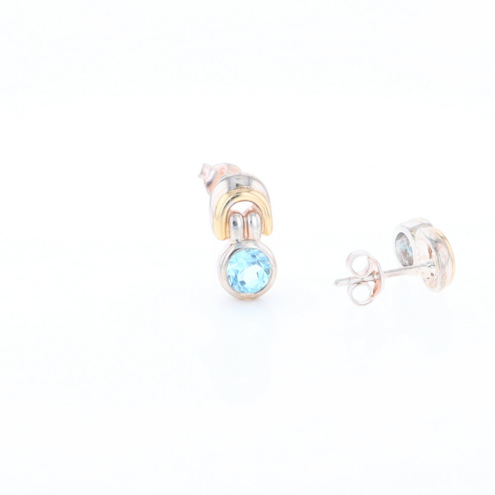 Blue Topaz Stud Earrings