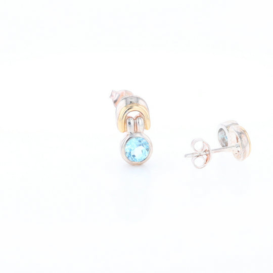 Blue Topaz Stud Earrings