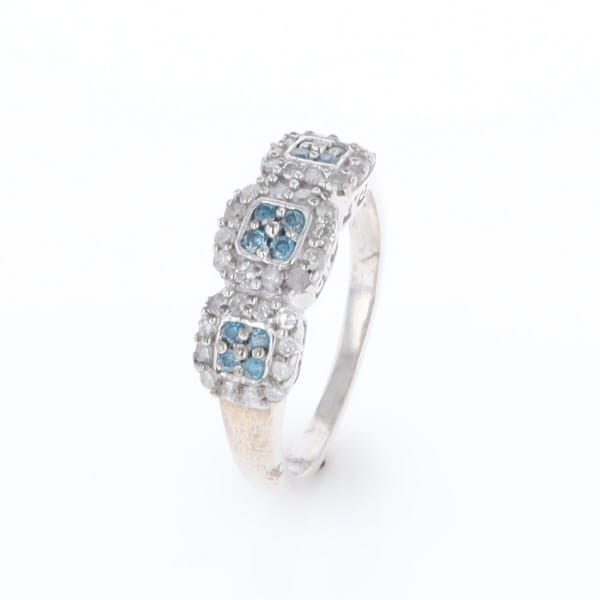 Triple Diamond Halo Ring