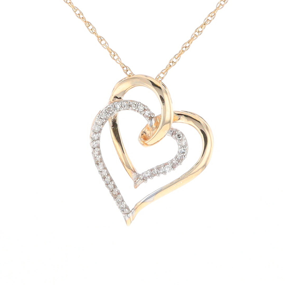 Double Heart Diamond Pendant