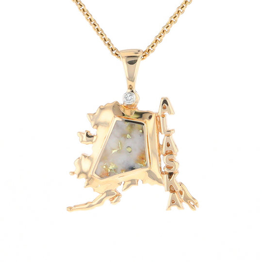 Alaska Gold Quartz Inlaid Pendant