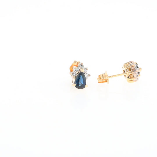 Pear Sapphire & Diamond Earrings