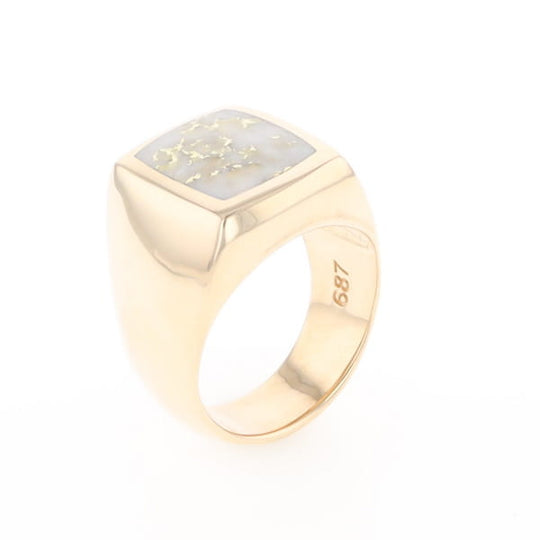 Natural Gold Quartz Men's Ring