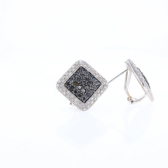 Pavé Black and White Diamond Earrings