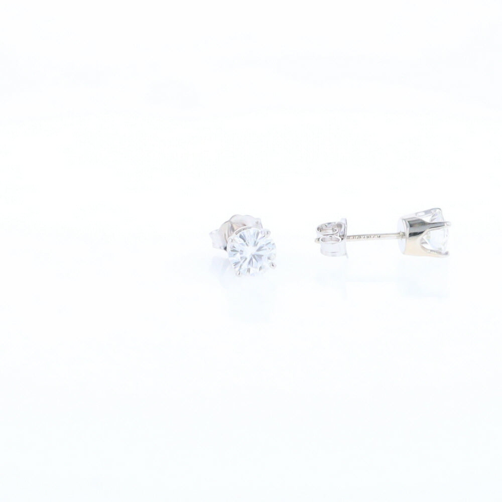 Moissanite Solitaire Stud Earrings