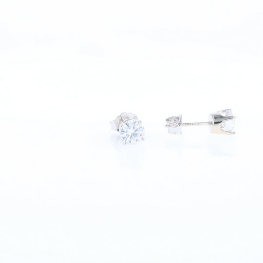 Moissanite Solitaire Stud Earrings