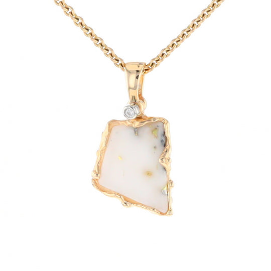 Gold Quartz Freeform Pendant (G2)