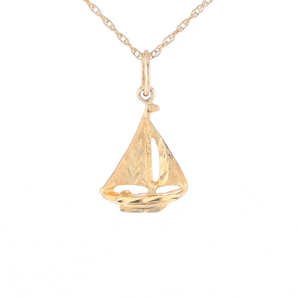 Yellow Gold Sailboat Pendant