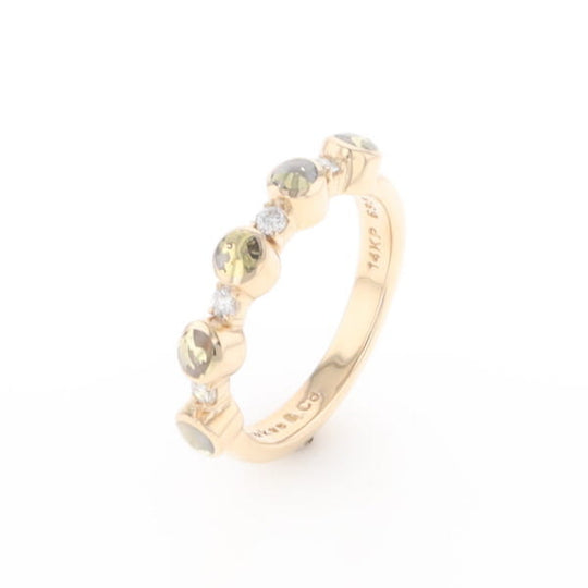 Gold Quartz Circle Inlay Wedding Band - G2