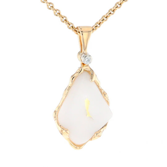 Gold Quartz Freeform Pendant (G2)