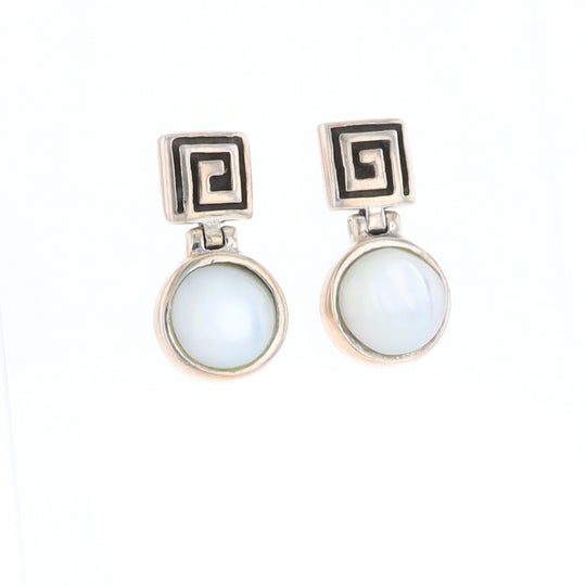 Square Swirl Mother of Pearl Stud Earrings