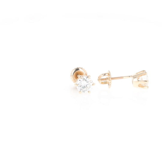 1.1ct 6-Prong Round Diamond Solitaire Studs