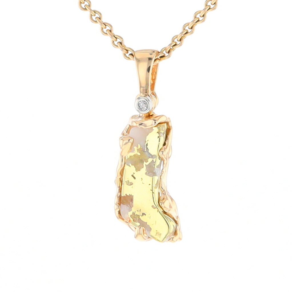 Gold Quartz Freeform Pendant (G2)