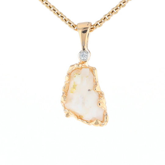 Rough Gold Quartz Freeform Pendant