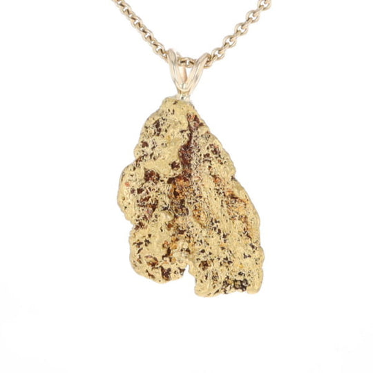 Gold Natural Nugget Flat Pendant