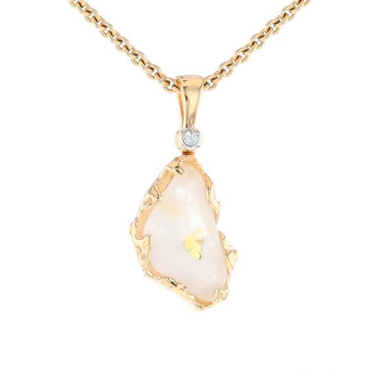 Gold Quartz Freeform Pendant (G2)