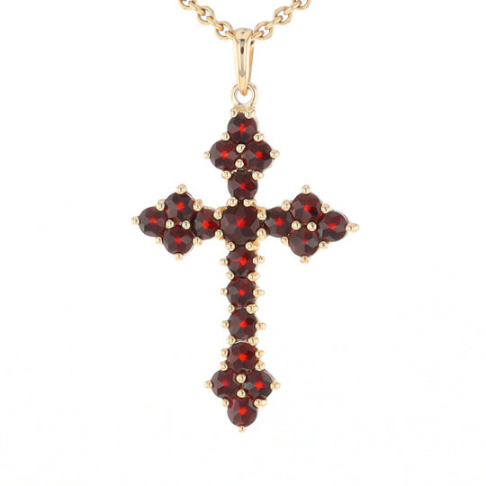 Vintage Garnet Cluster Cross