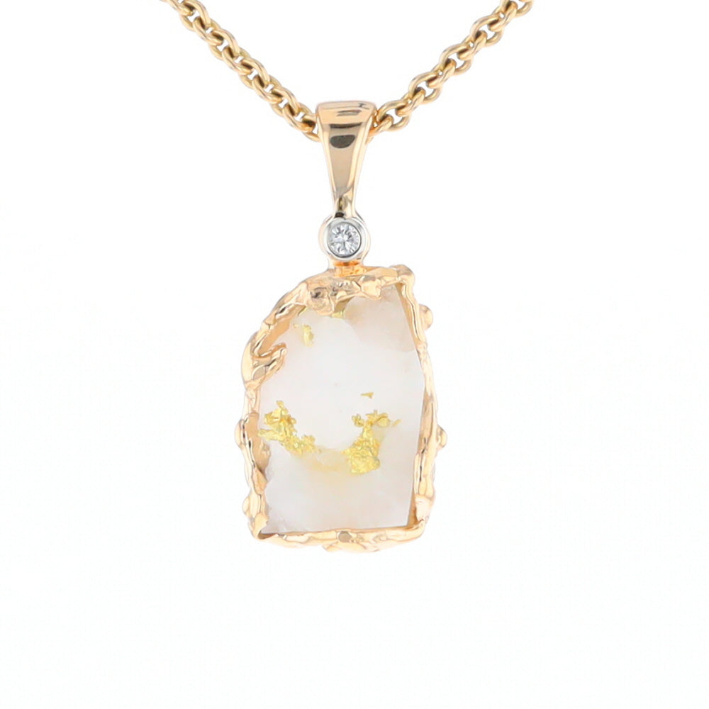 Rough Gold Quartz Freeform pendant