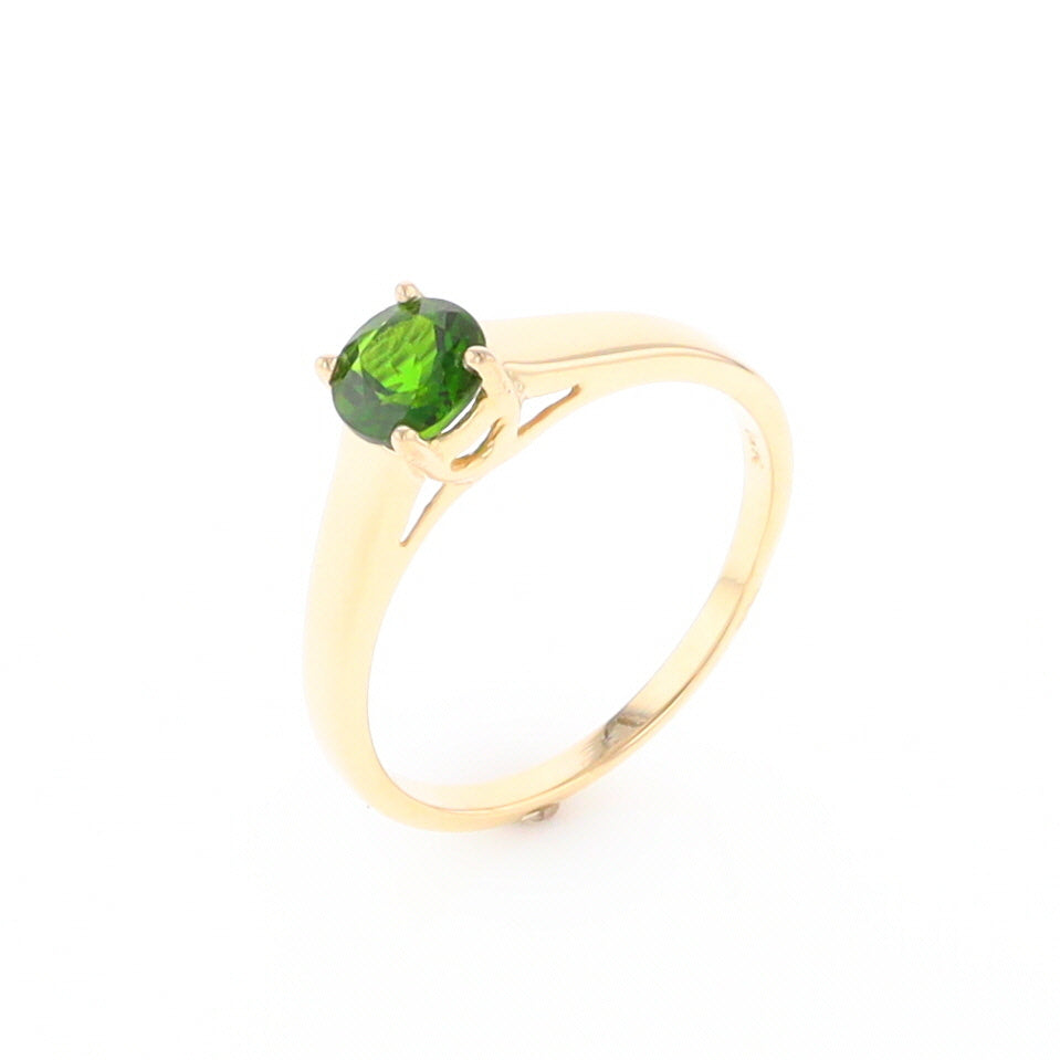 Chrome Diopside Solitaire Ring