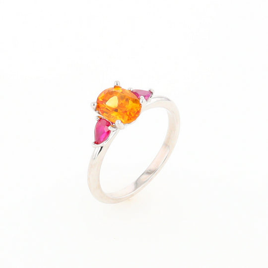 Fall Season Citrine and Ruby Ring