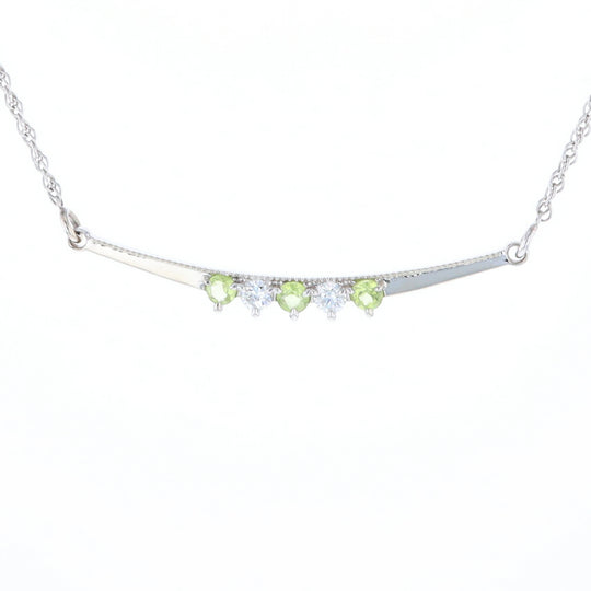 Peridot & Diamond Mother's Necklace