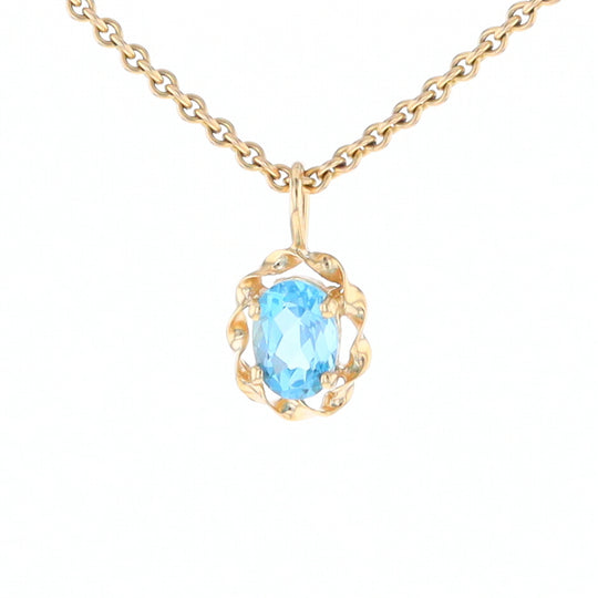 Blue Topaz Twisted Frame Pendant