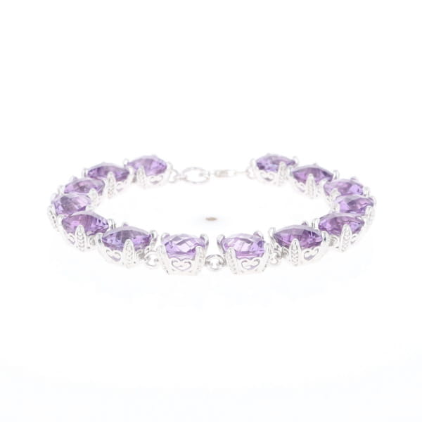 Amethyst Bracelet With Silver Filigree