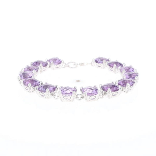 Amethyst Bracelet With Silver Filigree