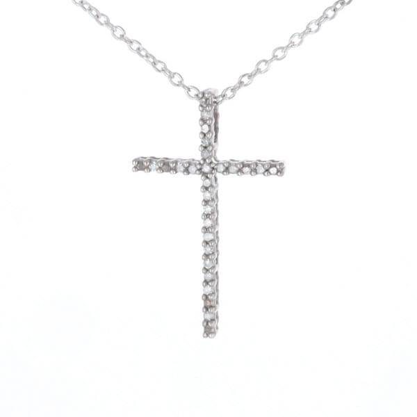 Thin Diamond Cross Necklace