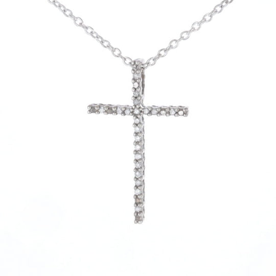Thin Diamond Cross Necklace