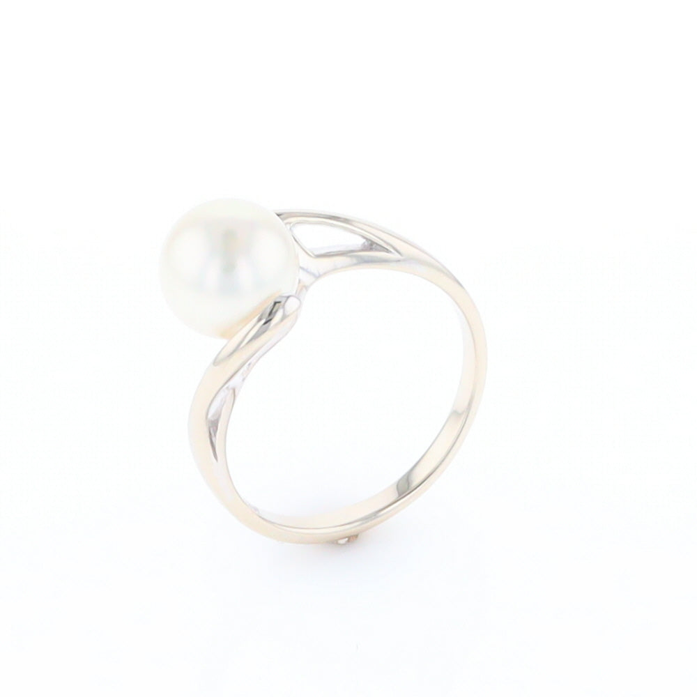 Pearl Solitaire Bypass Ring