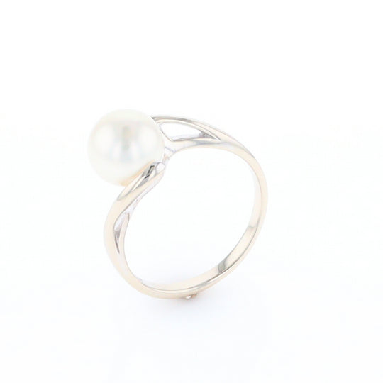 Pearl Solitaire Bypass Ring