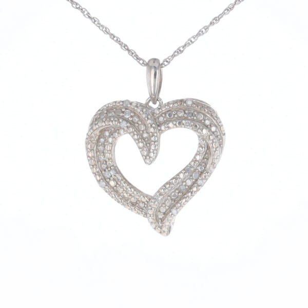 Frosted Diamond Heart Necklace