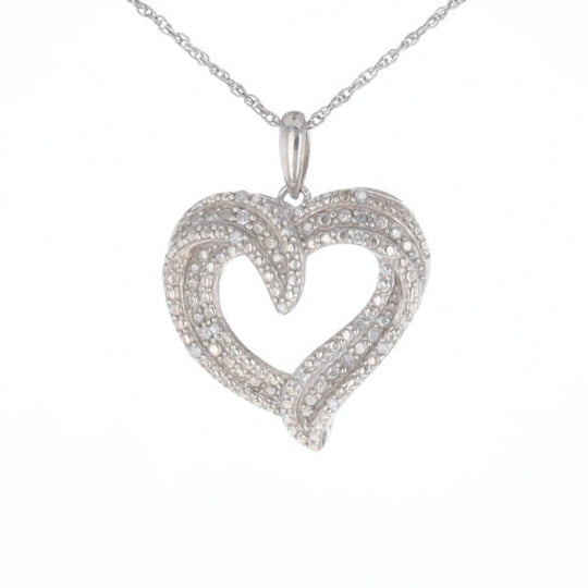 Frosted Diamond Heart Necklace