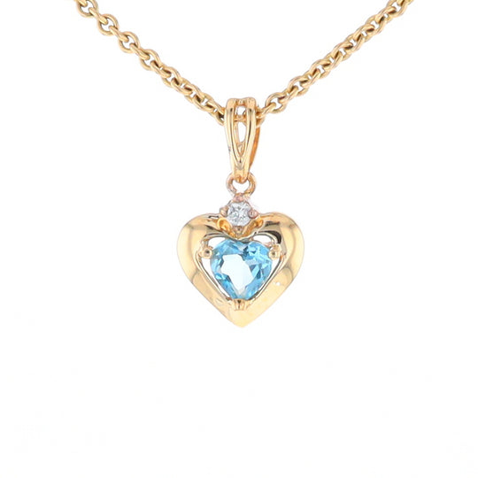 Blue Topaz Heart Pendant