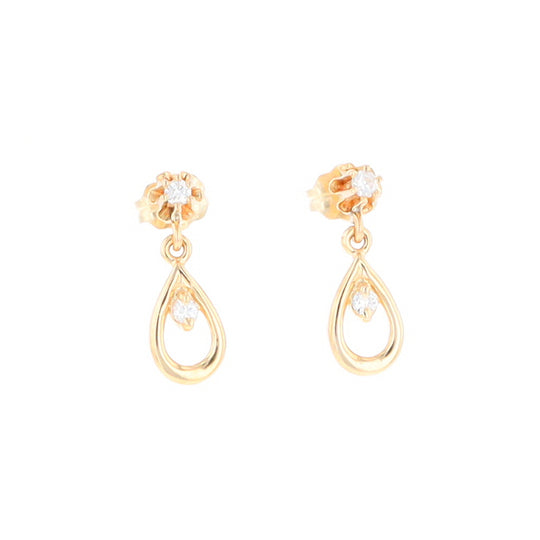 Dangle Teardrop Diamond Earrings