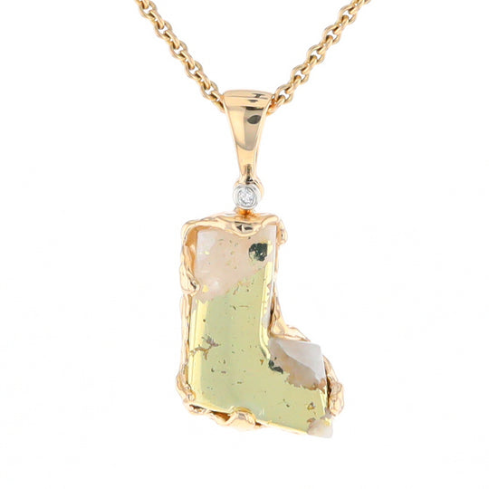 Gold Quartz Freeform Pendant (G2)