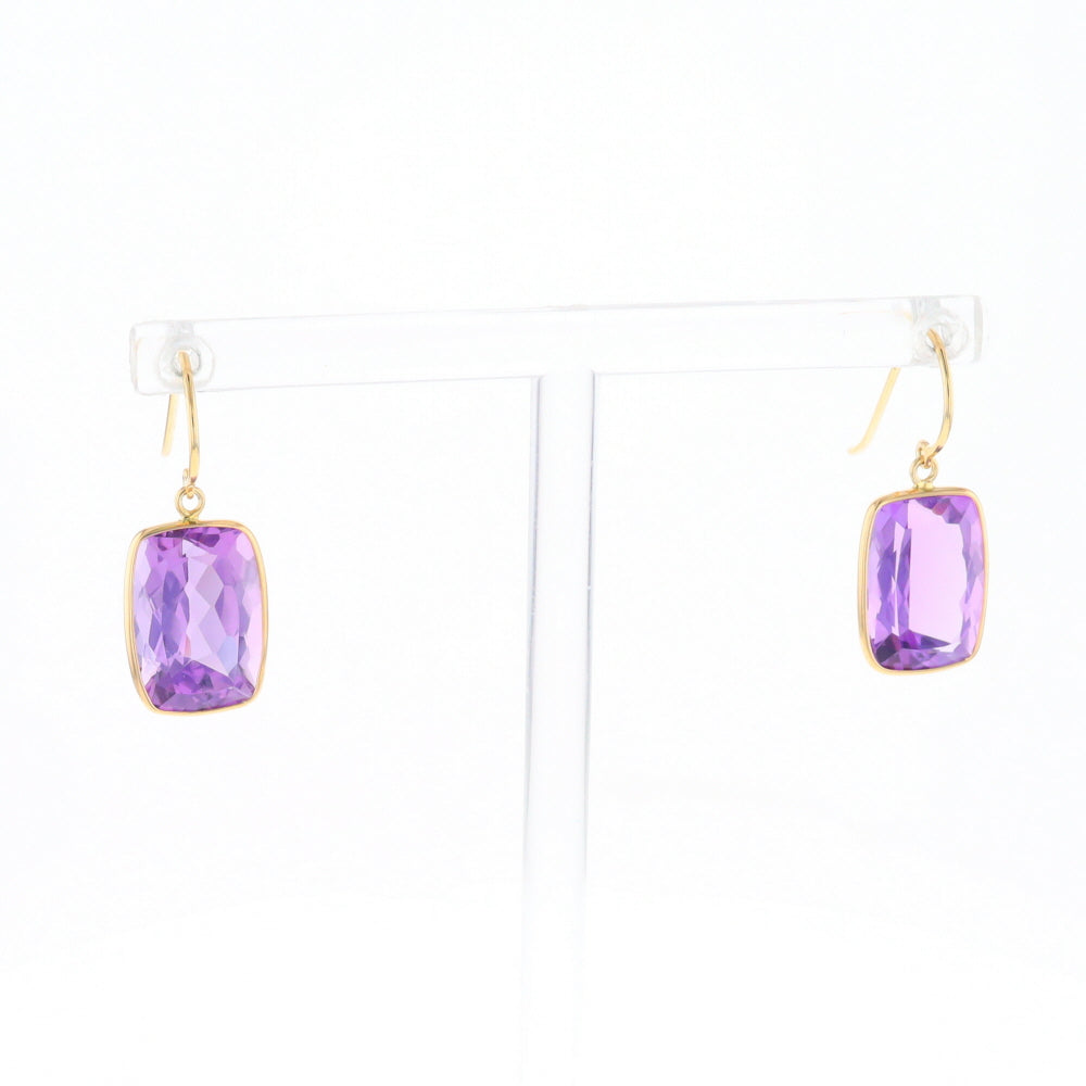 Solitaire Amethyst Dangle Earrings