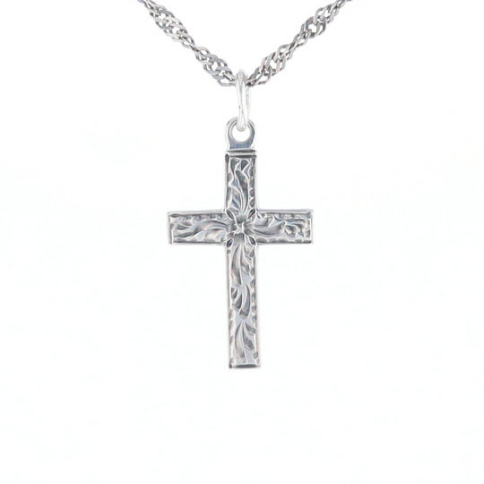 Floral Vine Cross Pendant