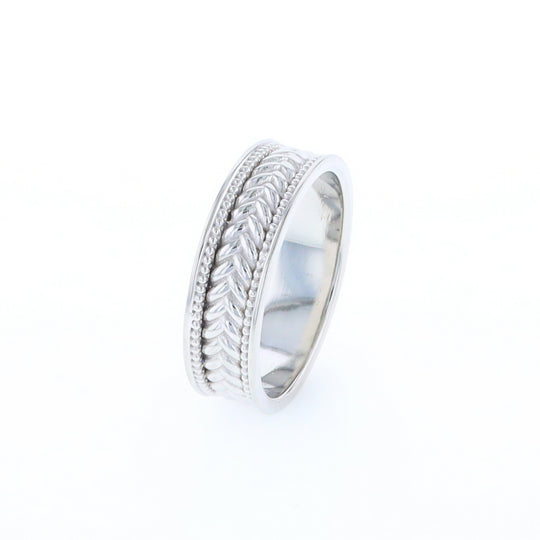 Braided White Gold Men's Ring