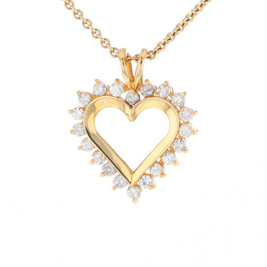 Open Heart Diamond Halo Pendant