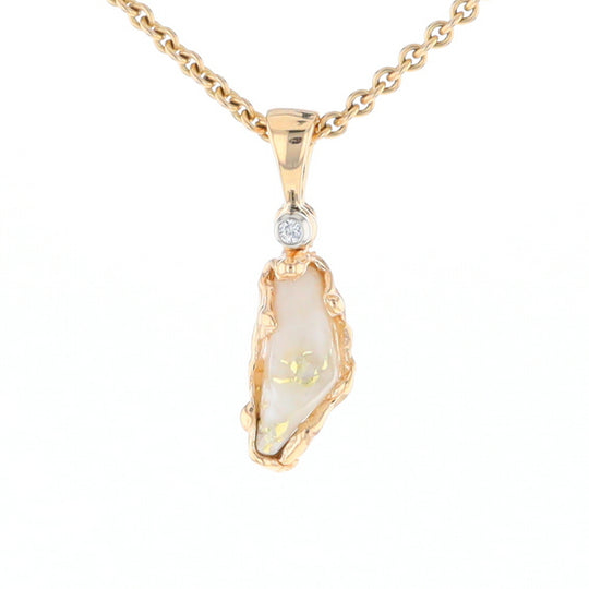 Gold Quartz Free Form Pendant